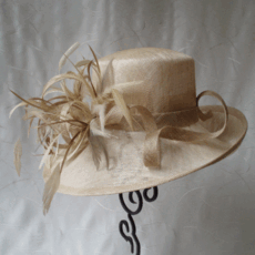 Barley sinamay hat, upturned brim