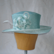 Duck egg blue straw and sinamay hat