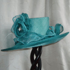 Turquoise straw and sinamay