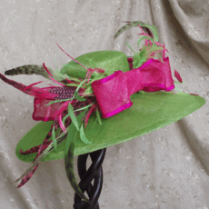 Lime and fuchsia picture hat