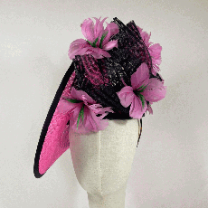 Pink and navy side Saucer